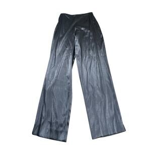 Gantos Dark Gray Shimmer Wide Leg Pants Women’s Metallic Look Dressy Y2K READ